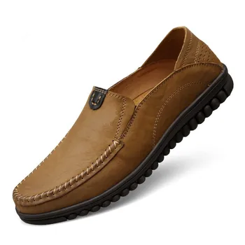 Vyrų batai Atsitiktinis natūralios Odos Mokasīni, Mados Aukštos Kokybės Mokasinai Paslysti Ant Vyrų Butas Batai Plius Dydis 46 žmogui