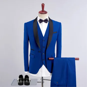 Vyrų kostiumas vestuvių jaunikis groomsman suknelė vyrų kostiumas trijų dalių švarkas vest kelnės vyrų verslo atsitiktinis high-end oficialų kostiumai