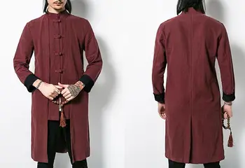 Vyrų medvilnės&Ramės (kiniškosios dilgėlės) tang kostiumas zen nustatyti meditacija rūbeliai chi suknelė kung fu/kovos menų kostiumai, striukė raudona/pilka/juoda