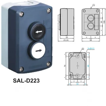 Warterproof akimirksnį mygtukas jungiklis valdymo posto dėžutė IP65 SAL(LA68H XAL)-D223 pavasarį grįžti