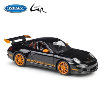 Welly 1:24 Porsche 911(997) GT3 RS Metalo Diecast Ralio Masto Automobilio Modelio Rinkinio Ekrane Rinkiniai Dovanų Žaislas
