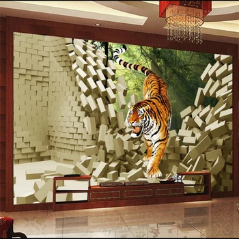 Wellyu papel de parede para quarto Užsakymą tapetai, 3D Stereo Tigrai Kalnų Tigras Fono Sienos papel parede