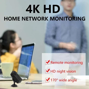 Wifi Bevielio ryšio Naktinio Matymo 2 Mln Pikselių Stebėjimo Kamerą 4K HD APP Kontrolės Judesio Aptikimo Vaizdo Plataus Kampo Mini