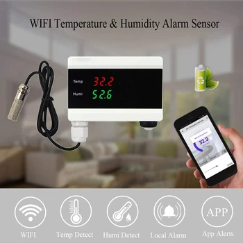 WIFI Temperatūros Termometras Smart Gyvenimo App Namų Termostatas Valdytojas Drėgmėmačiu Detektorius
