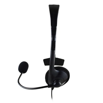 Wired Headphone vienpusis Ausines PU Odos Lipdukas Eismo laisvų Rankų įranga, Interneto Pokalbių Ausinės HeadphoneWith Mic Žaidimų Mašina.