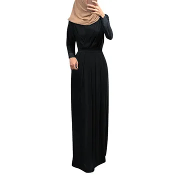 Womail Musulmonų Suknelė Moterų Nėriniai Kaftan Islamo Indijos Suknelė ilgomis Rankovėmis Elegantiškas Musulmonų Šalis Dubai Maxi Suknelė mados 2019 A9