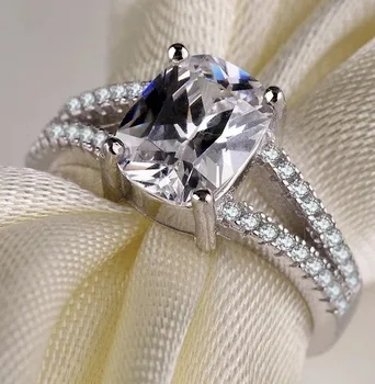 WYJZY Išskirtinį square CZ cirkonis vestuvinis žiedas nuotaka vestuvių žiedas, papuošalų mados populiarus juvelyrikos, ponia, jubiliejaus dovana