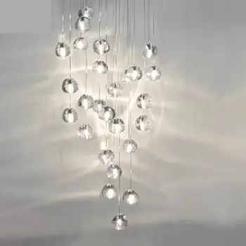 XL 1-26 vnt laiptinės led Šviestuvo crystal ball drop lempos Kambarį dekoro šviestuvais, G4 Led laiptų apšvietimas Blizgesio kristalų (lcd)