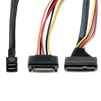 XT-XINTE Mini SAS Cable SFF 8643 Vidaus 12Gbps U. 2 SFF 8639 su 15 Pin SATA Maitinimo Jungtis Mini SAS Cable for U. 2 SSD