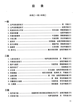 Yangqin (cimbolai) vertinimo egzaminų repertuaro Kinijos