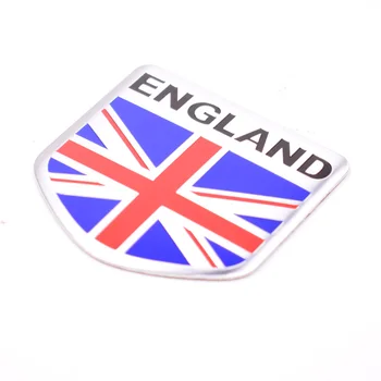 YAQUICKA 2vnt Aliuminio Anglija UK Vėliava Automobilio emblema ženklelio lipdukai, decal, Mini Cooper, Fiat Iveco 