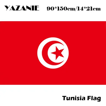 YAZANIE 90x150cm Nemokamas Pristatymas Tunisas Tunisie Vėliavos 3ft x 5ft Kabo Vėliavos Poliesteris Standartinės Vėliavos Banner už Namų dekoro