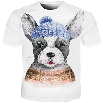 YFFUSHI Mielas šunelis Atspausdinta marškinėliai Mados Vyrų/Moterų marškinėliai Vasaros Mados Šventė, Trišakiai Vyrų Plius Dydis 5XL