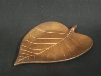 YIZHU CULTUER MENO Unikali Kolekcija Senosios Kinijos Bronzos Drožyba Lapų Forma Raštu šepetys Plovimo Plokštė Šeimos Apdailos Dovana