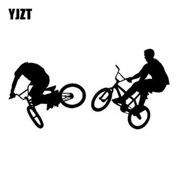 YJZT 18CM*9CM ASMENINĘ BMX DVIRAČIŲ DIDELIS Juokingi Lipdukai Motociklų Lipdukas, Juoda/Sidabrinė C31-0273