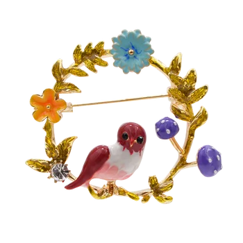 YoungTulip 3 spalvas pasirinkti paukščių formos sages moterims Išskirtinį vainikas formos sagės pin smulkių gyvūnų pin populiarus dovanų šalis