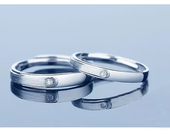 YPAY Grynas 925 Sterlingas Sidabro Atidaryti Žiedai Moterims/Vyrams Japonija Korėja Vestuvių Pora Cirkonis Gręžimo Šepečiu Pažadas Žiedas YMR947