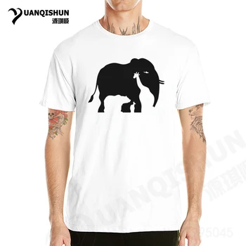 YUANQISHUN Boutique T-shirt Gyvūnų Siluetas Marškinėlius Dramblys, Lokys Žirafa Banginis Kengūros Penki Gyvūnai Kartu Spausdinti marškinėliai