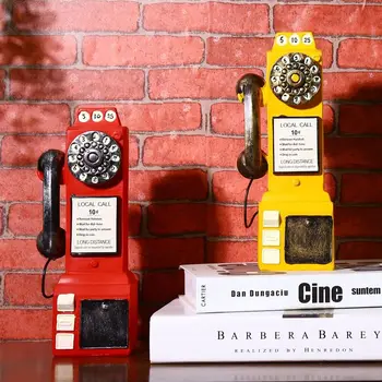 ZAKKA bakalėja kūrybos dervos amatų dekoratyviniai baldai retro telefono forma piggy bank
