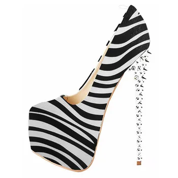 Zapatos Mujer Platforma Kniedės Ekstremalių Aukšti Kulniukai, Seksualus, Zebras, Leopardas Moterų Oda Siurbliai Suknelė Vestuvių Naktį Klubo Nuotakos Bateliai