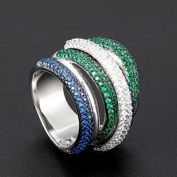Zlxgirl juvelyrikos prekės ženklo Trys Spalvinga nutiesti kubinis cirkonis vestuvių auskarai su žiedu papuošalų rinkiniai bauda Dubajaus Aukso, vario žiedas earing