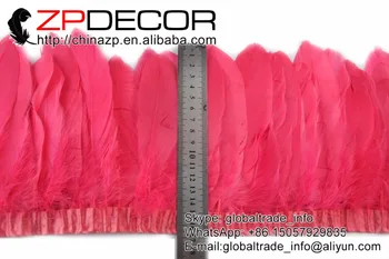 ZPDECOR 2 Metrų/daug Vertus Pasirinkite Geriausios Kokybės Didmeninės Dažytos Candy Pink Dekoratyvinis Žąsų Plunksnų Apdailos Kostiumų Apdaila