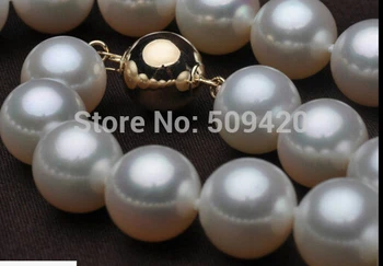 ~~ >>moterys naujas mados AAA+++ 8-9mm balta akoya pearl necklace14KGPt