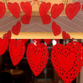 Šalis Girliandą Vestuvių Įvykis, Reklama Vestuvių Dekoro Raudona Širdis Myli Neaustinės Medžiagos Audinys Vėliavos Starta Apdaila 3 Metrų