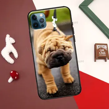 Šarpėjų Šuo Šuniukas Atveju iPhone 12 Pro Max mini XR X XS 6S 7 8 Plus SE 2020 