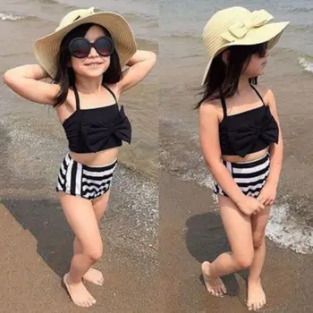 Šeimos Tinkančių Moterų, Vaikų Mergaičių Maudymosi kostiumai Tvarstis Lankas Bikini Komplektas, Push-up Maudymosi Kostiumas Swimsuit Paplūdimio