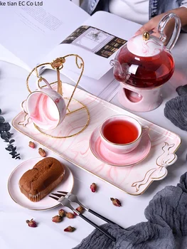 Šiaurės anglų popietės arbata keramikos stiklo gėlių arbata nustatyti Japonijos žvakė šildymo šilta arbata viryklė su plokštelės rinkinys arbatos puodą nustatyti
