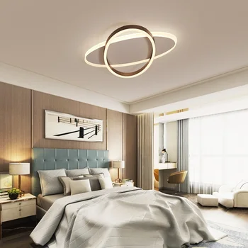 Šiaurės lubų lempos kūrybos ovalios, rudos kambarį miegamojo lubų lempa Paprasta šiuolaikinių studijų miegamojo lubų šviesos šviestuvas