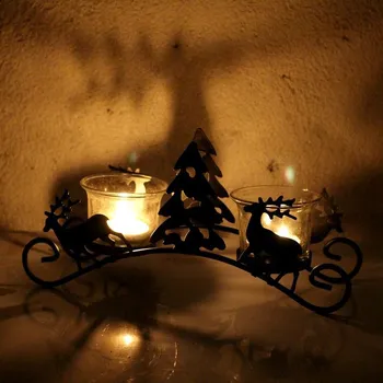 Šiaurės Stiliaus Geležies Žvakių Laikiklis Stalo Kalėdų Kūrybiškumą Žvakių Laikiklis Žibinto Mažas Tealight Swieczniki Sode EF50CH