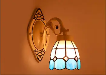 Šiaurės Stiliaus Tiffany vitražas Vieno Head & Dvivietis Vadovas LED Sieniniai Šviestuvai Sieniniai Šviestuvai E27 AC 90-260V blizgesio šviesos sieninis apšvietimas