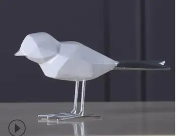Šiaurės Technologijų sidabro pilkos geometrinis uodega dervos paukščių tiesioginis sandoris Kūrybos dervos amatų Paukščių papuošalai Namų puošybai