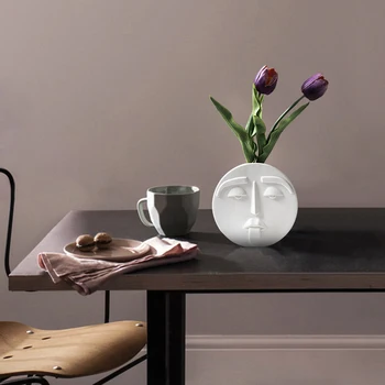 Šiaurės Šalių Namų Dekoro Priedai Baltos Keramikos Vaza Kambarį Apdaila Decoracion Hogar Moderno Gėlių Vazos Namų Dekoro