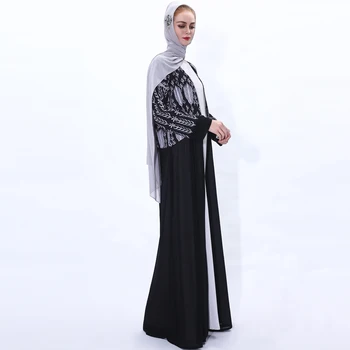 Šifono Atidaryti Abaja Musulmonišką Hidžabą Suknelė Kimono Megztinis Turkija Jubah Ramadanas Moterų Kaftan Dubajus Caftan Islamas Drabužių Eid Mubarakas