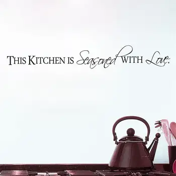 šiltas, Virtuvė Su Meile namų dekoro siena lipdukas virtuvės citata apdaila 