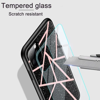 Širdies Case For iPhone XS MAX XR 7 8 6 6 S Plius Telefoną Atvejais, Aišku, Sunku Atgal Grūdinto Stiklo Dangtelis, Skirtas 
