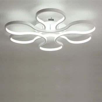 šiuolaikinių led akrilo žiedas šviesa su nuotolinio valdymo kambarį meistras kambarys lampara techo blizgesio armatūra namo lighti