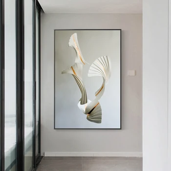 Šiuolaikinės Vaizdą Balta Skulptūra Paveikslai Tapyba Plakatas Spausdinimo Gyvenimo Kambario, Miegamasis Aukso Mados Sienos Meno Apdailos Namų Dekoro