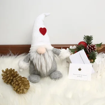 Švedijos Kalėdų Santa Claus Tomte Stovėti Ilgas Skrybėlę Gnome Pliušinis Lėlės Namų Dekoro Kolekcionuojamos Lėlės Darbalaukio Ornamentu A26