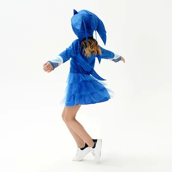Žaidimas Pav Žaislai, Sonic The Hedgehog Kostiumu Mergina Dress Kaukė Halloween Kostiumai Cosplay, Anime, Disfraces Vaikai Suknelė