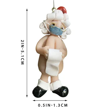 Žaismingas Santa Claus papuošalai išskirtinį kūrybinis dizainas Kalėdų papuošalai gyvulių skrybėlę Santa Claus papuošalai naked Santa F4