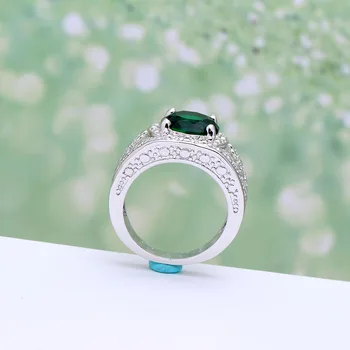 Žalia apvalios perlas inkrustacijos su prabangus mados 2017 paprastas ir elegantiškas moterų žiedas dizainas 