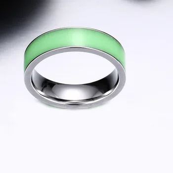 Žalia Silikono Šviesos Nuotaika Švyti Tamsoje Žiedai Moterų Vyrams iš Nerūdijančio Plieno Vestuvinį Žiedą Sužadėtuvių Juosta Mados Juvelyrika Dovana