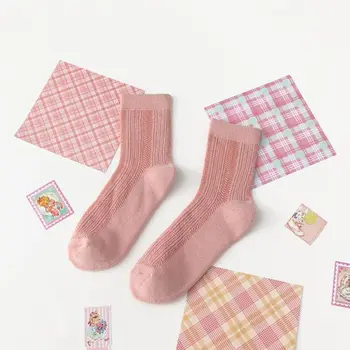 Žiemos kojinių vaikų viduryje vamzdis kojinės sutirštės šiltas Japonijos Rožinės spalvos Pledas mielas triušis kolegija stiliaus terry kojinės