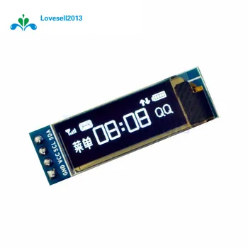 0.91 Colių Baltos Spalvos 128x32 IIC I2C OLED LCD Ekranas 