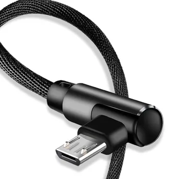 1/2/3M Greito Įkrovimo Kabelis, Mikro USB Įkroviklio Laidą Dual 90 Laipsnių Duomenų Laidą 