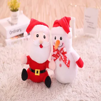 1 vnt 2019 Naujas 25CM kawaii Santa Claus Pliušinis Sniego Žaislai, Mielas Kalėdų Šiek tiek Sniego Lėlės Vaikams Įdaryti Minkštas Gimtadienio Dovana